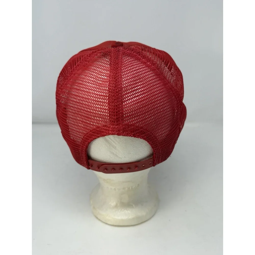 VTG 80s Miller American Racing Trucker Hat Red‎ Mesh Snapback Made in USA Winner